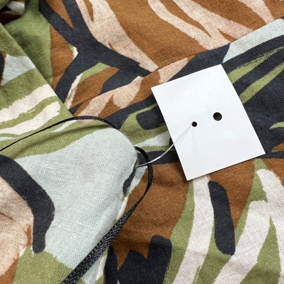 NWT Zara linen blend tropical print cut out mini dress M - Picture 12 of 15